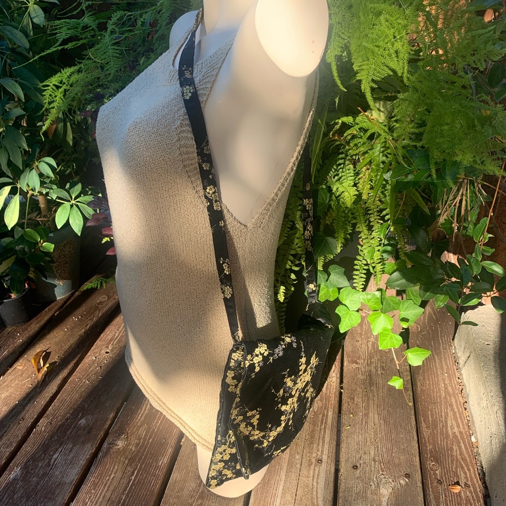 JEAN LOTTIE | Black and Gold Cherry Blossom Pattern | Cross Body Messenger Bag